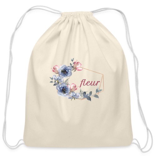 Feminine Watercolor Fleur Flower - Cotton Drawstring Bag