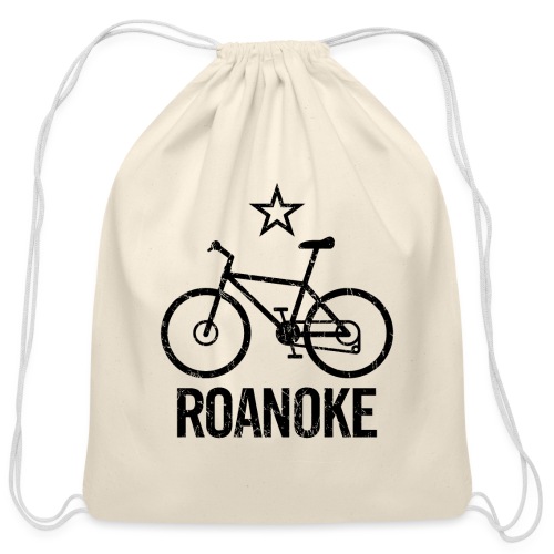 Roanoke VA MTB Mountain Trail Bike Cycling Logo - Cotton Drawstring Bag