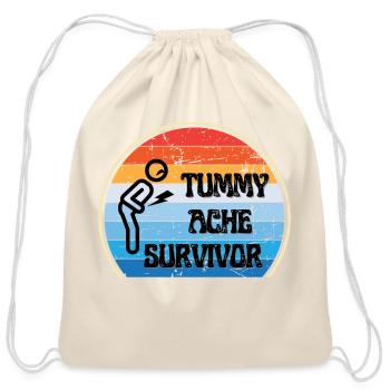 Vintage Tummy Ache Survivor - Cotton Drawstring Bag - natural - Front
