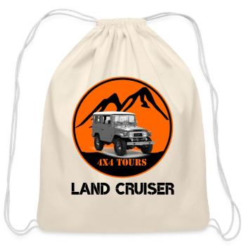 Toyota Land Cruiser J40 Off-Road Car - Cotton Drawstring Bag - natural - Front