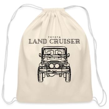 Toyota Land Cruiser J40 Off-Road Car - Cotton Drawstring Bag - natural - Front