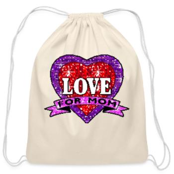 Love for Mom T-Shirt: Wear Your Affection with Pri - Cotton Drawstring Bag - natural - Front