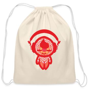 KIDDAIKIDDEE Design No.44 - Cotton Drawstring Bag - natural - Front