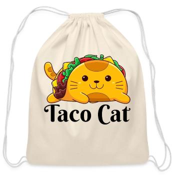 Cute Cat Taco Cat Funny Cat - Cotton Drawstring Bag - natural - Front