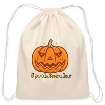 Spooktacular Pumpkin Glyph - Cotton Drawstring Bag - natural - Front