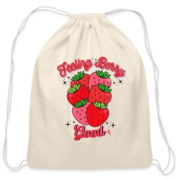 Feeling Berry Good - Cotton Drawstring Bag - natural - Front