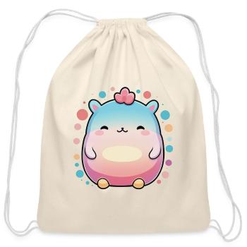 Squish the Stress Away with Soft Therapy - Cotton Drawstring Bag - natural - Front