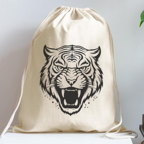 Wild Tiger Fashion, the fury of the feline tiger. - Cotton Drawstring Bag