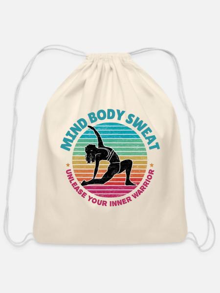 Unleash Your Inner Warrior - Cotton Drawstring Bag - natural