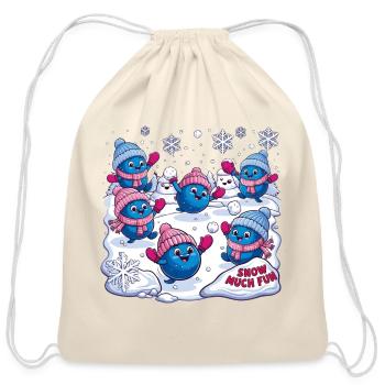 Snow Much Fun - Cotton Drawstring Bag - natural - Front