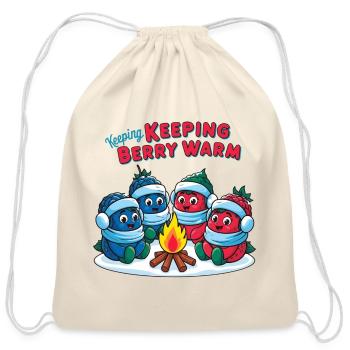 Keeping Keeping Berry Warm - Cotton Drawstring Bag - natural - Front