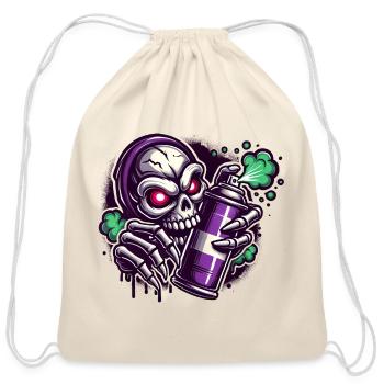 Skull Sprayer - Cotton Drawstring Bag - natural - Front