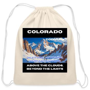 Colorado Rocky Mountain Art - Cotton Drawstring Bag - natural - Front