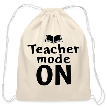 Teacher Mode On Illustration - Cotton Drawstring Bag - natural - Front