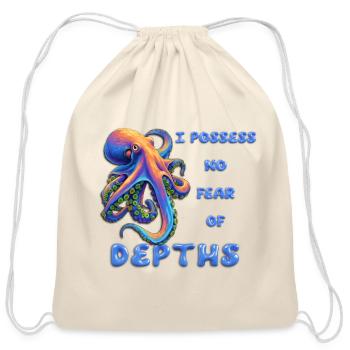 I Possess No Fear Of Depths - Cotton Drawstring Bag - natural - Front