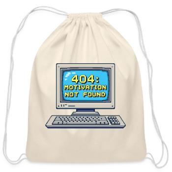 Retro 404 Pixel Art Computer Design - Cotton Drawstring Bag - natural - Front