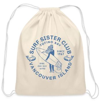 Surfer Sister Club Vancouver Island - Cotton Drawstring Bag - natural - Front