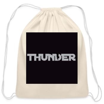 Thunderbolt Wordmark - Cotton Drawstring Bag - natural - Front