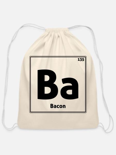 Bacon Periodic Table - Cotton Drawstring Bag - natural