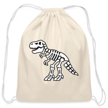 Prehistoric T-Rex Fossil Artwork - Cotton Drawstring Bag - natural - Front