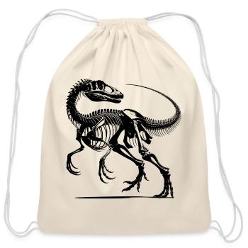 Raptor Dinosaur Bone Work From Prehistoric Times - Cotton Drawstring Bag - natural - Front