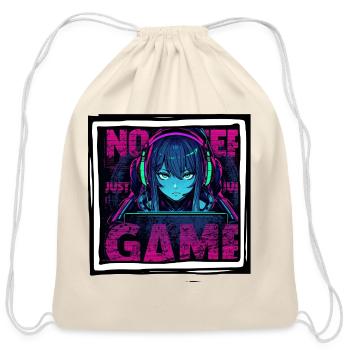 Neon Gamer Girl - Cotton Drawstring Bag - natural - Front