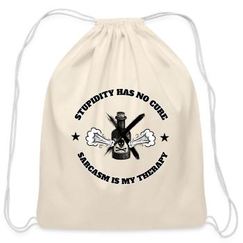 Sarcasm Therapy Circular Design - Cotton Drawstring Bag - natural - Front