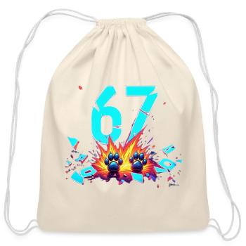 67 Burst Neon Paw Explosion - Cotton Drawstring Bag - natural - Front