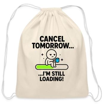 Funny lazy loading bar - Cotton Drawstring Bag - natural - Front