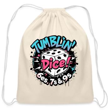 Tumblin' Dice Neon Retro - Cotton Drawstring Bag - natural - Front