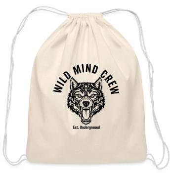 Wild Mind Wolf Crew Emblem - Cotton Drawstring Bag - natural - Front
