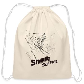 Snow Surfers Peak Ride - Cotton Drawstring Bag - natural - Front
