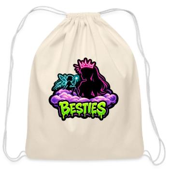 Neon Besties Crowned Friends - Cotton Drawstring Bag - natural - Front