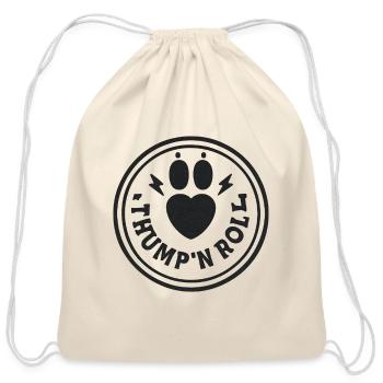 Hump'n Roll Paw Heart Circle - Cotton Drawstring Bag - natural - Front
