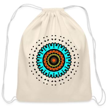 Electric Sun Mandala - Cotton Drawstring Bag - natural - Front