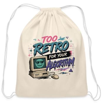 Retro Computer Algorithm Vintage Humor - Cotton Drawstring Bag - natural - Front