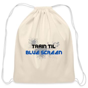 Blue Screen Glitch Splash - Cotton Drawstring Bag - natural - Front