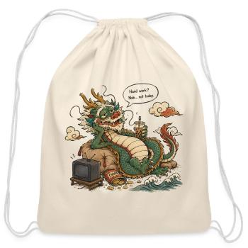 Lazy Dragon - Cotton Drawstring Bag - natural - Front