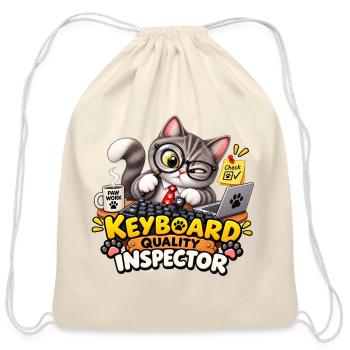 Keyboard Quality Inspector - Cotton Drawstring Bag - natural - Front