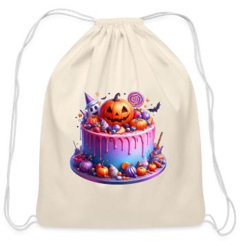 Gâteau d’Halloween Pumpkin Candy Drip - Sac à cordon en coton - nature - Devant