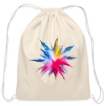 Vibrant Powder Burst - Cotton Drawstring Bag - natural - Front
