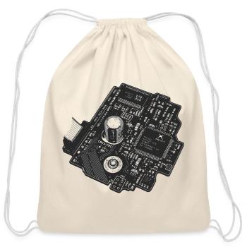 Circuitboard Noir - Cotton Drawstring Bag - natural - Front
