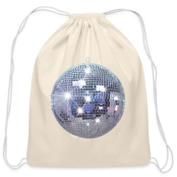 Disco Mirror Ball Party Design - Cotton Drawstring Bag - natural - Front