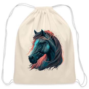 Breathtaking Horse Design - Cotton Drawstring Bag - natural - Front