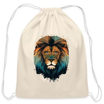 Lion Lion - Cotton Drawstring Bag - natural - Front