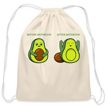 Funny Avocado Toilet Seed Guacamole - Cotton Drawstring Bag - natural - Front