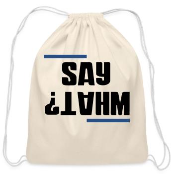 Say What Upside Down green - Cotton Drawstring Bag - natural - Front