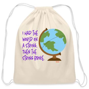 World on a string - Funny Sayings - Cotton Drawstring Bag - natural - Front