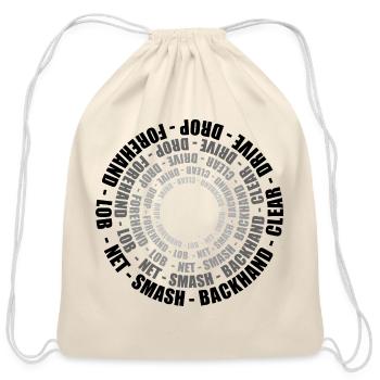 Badminton Circles of Skills - Cotton Drawstring Bag - natural - Front