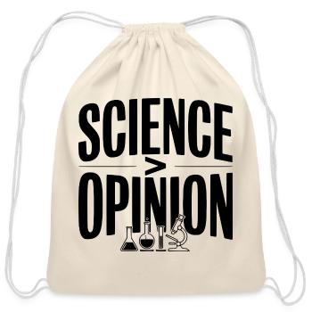 Science > Opinion - Cotton Drawstring Bag - natural - Front